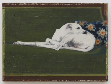 Joe Brainard, Untitled (Whippet on Green Couch), 1973