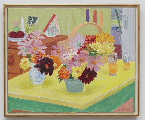 Nell Blaine Yellow Table with Flowers, 1974