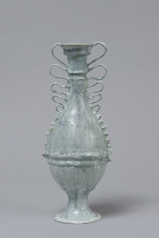 Shari Mendelson Grey Green Vessel with Looping Side Trails, 2020